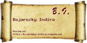 Bojarszky Indira névjegykártya
